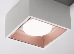 Sforzin Illuminazione Nasso sforzin plafoniera moderna di gesso quadrata bianco rame