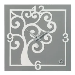 Bongelli Preziosi Orologio da parete albero della vita quadrato grigio