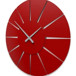 Complementi Selezionati da Mazzolaluce Orologio da parete moderno rotondo rosso rubino in legno