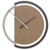 Selezionato da Mazzolaluce Orologio noce e cioccolato da parete legno rotondo 45cm