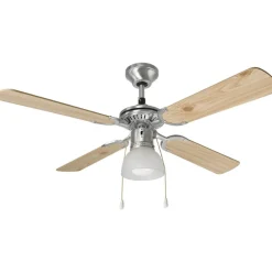 Perenz Illuminazione Perenz ventilatore vintage da soffitto pale legno con luce