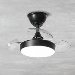 Perenz Illuminazione Plafoniera a ventilatore nero perenz pale a scomparsa motorizzate