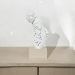 Bongelli Preziosi Scultura famiglia nocciola h27 soprammobile moderno