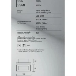Affralux Segnapasso led vetronotte bianco 6w 4000k di vetro
