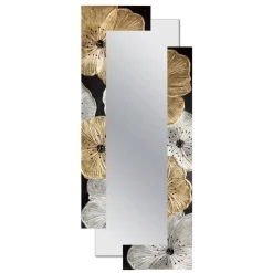 Selezionato da Mazzolaluce Specchiera da parete verticale 190x80 orizzontale decorativa floreale oro nero