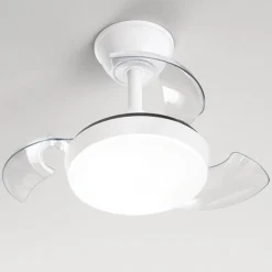Perenz Illuminazione Ventilatore a plafoniera bianco da soffitto con luce silenzioso pale richiudibili