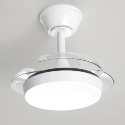 Perenz Illuminazione Ventilatore a plafoniera bianco da soffitto con luce silenzioso pale richiudibili