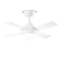 Perenz Illuminazione Ventilatore da soffitto con luce pale reversibili bianco legno