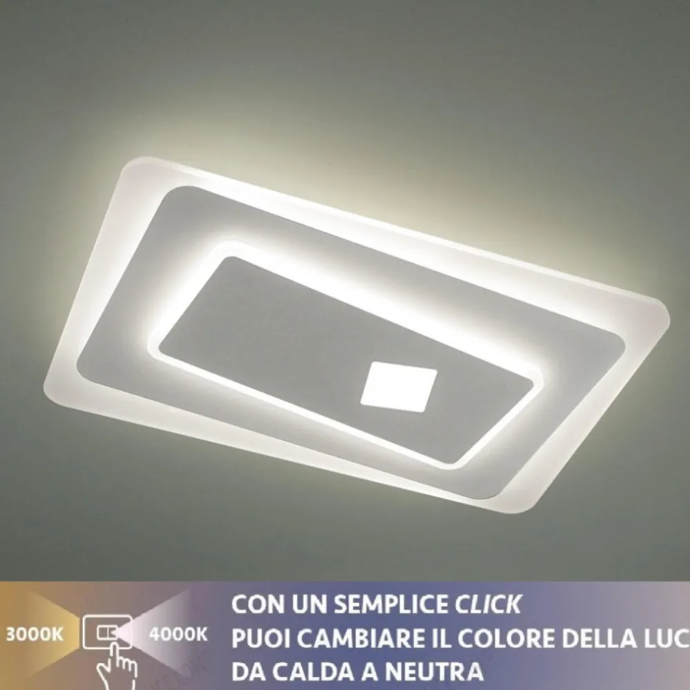 Vivida International Vivida brighton big plafoniera per soffitto led 60w 3000k 4000k design rettangolare