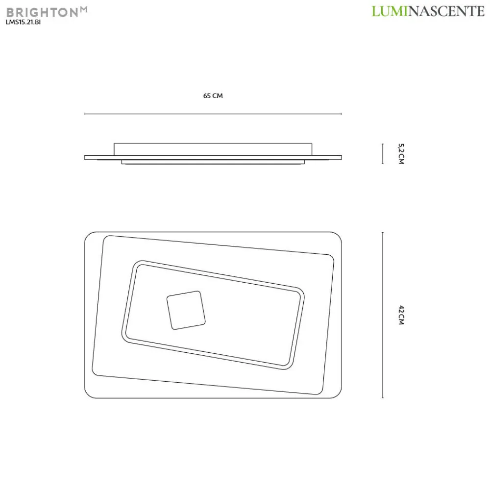 Vivida International Vivida brighton big plafoniera per soffitto led 60w 3000k 4000k design rettangolare